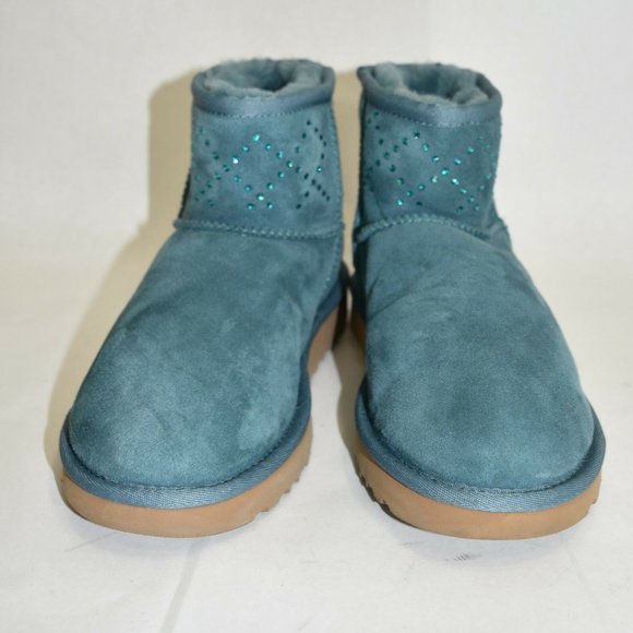 UGG Classic Mini Swarovski Crystal Boot SHEARLING EMERALD WINTER 6 US (M12) - Picture 3 of 7